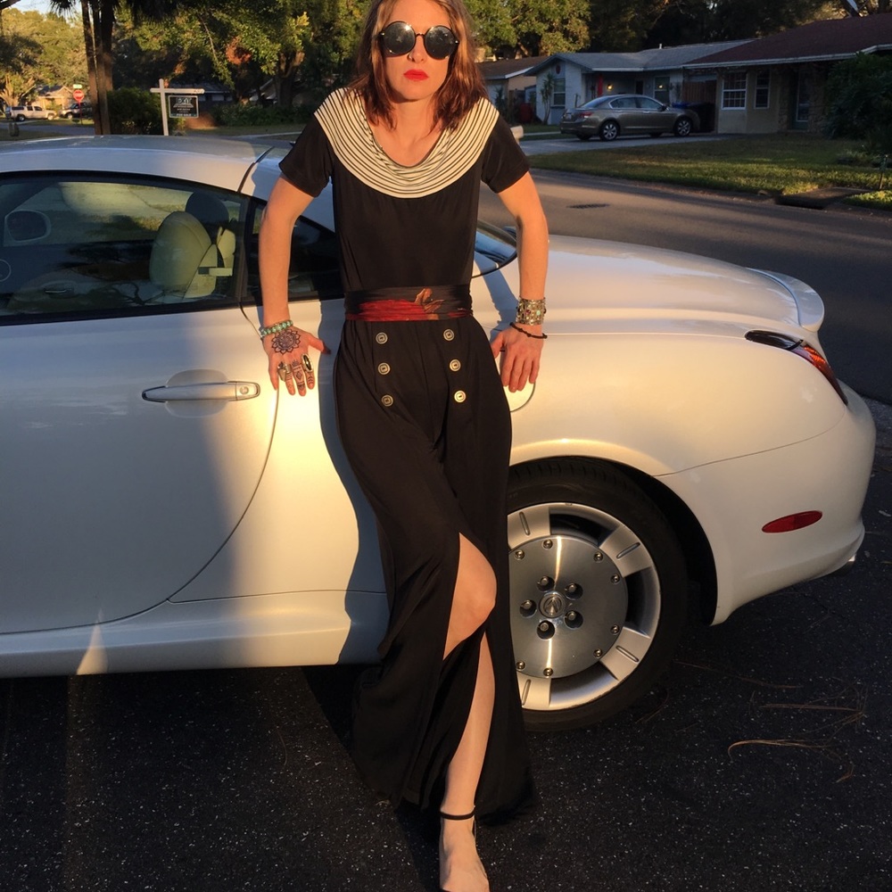 Black and white off the shoulder bodysuit